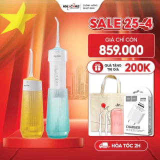 Máy tăm nước cầm tay gấp gọn mini du lịch Maxcare UltraSonic Max456P Phun xoay 360 độ, Chống nước IPX7, dung tích 160ml