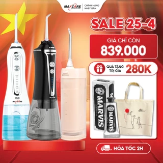 Máy tăm nước cầm tay Maxcare Max456SE chính hãng Nhật Bản, 5 chế độ, Áp lực tia nước 1400 lần 1 phút sạch mảng bám