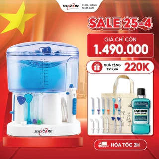 Máy tăm nước gia đình Maxcare Max456L Nhật Bản - Tặng 11 đầu tăm nước - BH chính hãng 12 tháng