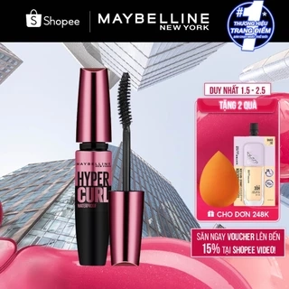 Mascara Dài Mi và Cong Mi Maybelline New York Hyper Curl Waterproof Chuốt Mi Đen 9.2ml