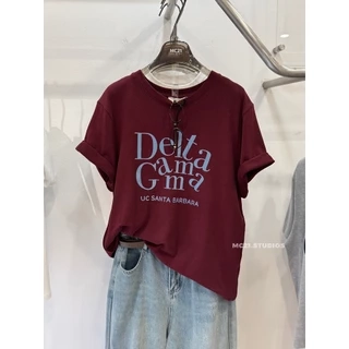 Áo phông chữ Delta gamma dáng vừa chất cotton xịn mềm MC21.studios a4364
