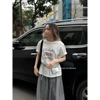 Áo phông hình hoa chữ lavie enrose MC21.studios a4506