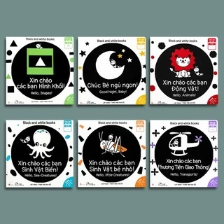 Sách - Ehon Kích Thích Thị Giác - Song Ngữ - Black and White books (Bộ 6 quyển)