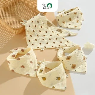 - Khăn yếm xô tam giác organic 6 lớp / khăn 2 cúc bấm cho Bé - Khăn yếm