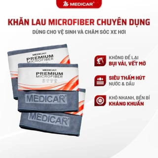 Khăn lau xe ô tô chuyên dụng MEDICAR chất liệu Microfiber thấm hút, sạch, bền bỉ, an toàn bề mặt