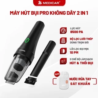 Máy hút bụi & thổi bụi cầm tay không dây đa năng Medicar siêu mạnh 8500PA, hút bụi mịn ổ tô 10PM