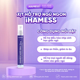 Xịt ngủ iHAMESS vị bạc hà, Xịt ngủ ngon melatonin hỗ trợ điều hòa nhịp sinh học giấc ngủ 15ml