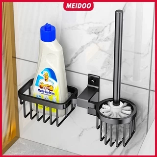 Giá đỡ bàn chải vệ sinh toilet MEIDOO bằng kim loại đa năng tiện dụng không cần khoan dễ lắp đặt