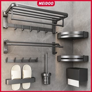 Kệ MEIDOO gắn tường giữ khăn đa năng không cần khoan Giá để đồ bằng nhôm chắc chắn và bền