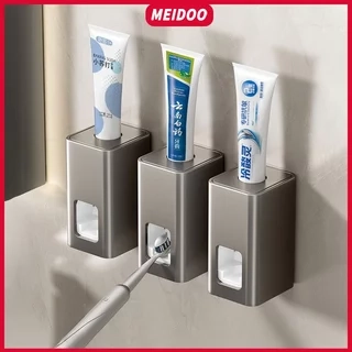 MEIDOO Giá đỡ kem đánh răng màu xám Kem đánh răng Dispenser Khoan miễn phí Wall Mount Dễ sử dụng