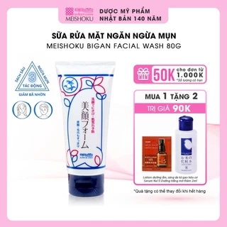 Sữa rửa mặt Làm Sạch Và Ngăn Ngừa Mụn MEISHOKU Acne Bigan Facial Wash 80g