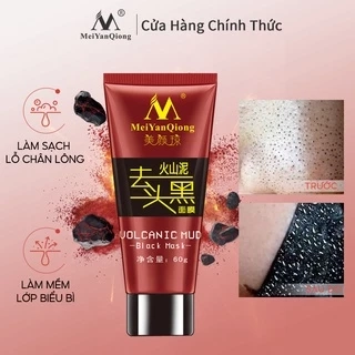 MeiYanQiong Mặt nạ bùn núi lửa Sâu làm sạch lỗ chân lông co lại Loại bỏ mụn đầu đen 60g