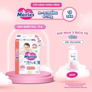 Tã/bỉm dán Merries Jumbo Đủ Size M70/L60
