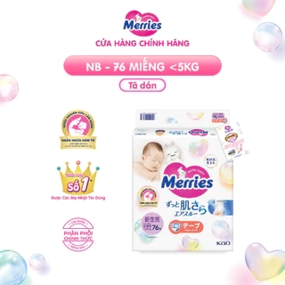 Tã/bỉm dán Merries size NB - 76 miếng (dành cho bé dưới 5kg)