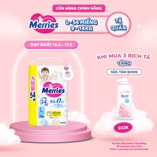 Tã/bỉm quần Merries Jumbo Đủ Size L54/XL46/XXL30