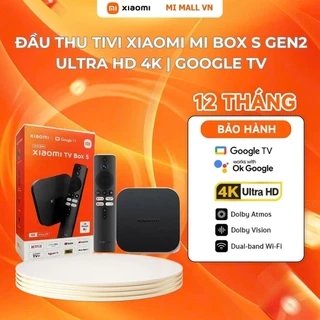 Đầu thu Tivi (TV Box) Xiaomi MI Box S Gen2 | Ultra HD 4K | Google TV | Bluetooth 5.2 - Bảo Hàng 12 Tháng