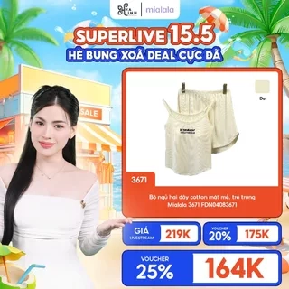 Bộ ngủ hai dây cotton mát mẻ, trẻ trung Mialala 3671 FDN04083671