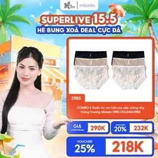 COMBO 6 Quần lót ren lưới cao cấp, mỏng nhẹ thông thoáng Mialala 3985 DQL04063985