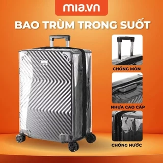 Bao Trùm Trong Suốt Bảo Vệ Vali Du Lịch MIA Clearguard Cover - Chống Trầy Xước, Kích Thước Đầy Đủ Size