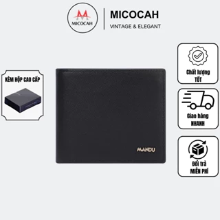 Ví Nam Cao Cấp  MANDU Dáng Ngang Thời Trang Da Xước Cao Cấp Nhiều Ngăn Tiện Dụng MD02 FULLBOX