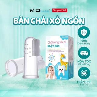 Bàn chải xỏ ngón silicon cho bé từ 1 tuổi thương hiệu Midkid có hộp đựng sạch sẽ và tiện lợi