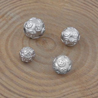 Charm cầu bạc ta MIÊU BẠC phụ kiện mix charm vào lắc tay, lắc chân, vòng cổ 2 màu size 8mm 10mm 12mm C500077 C500067