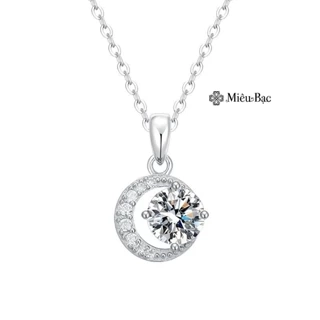 Dây chuyền bạc nữ mặt trăng đính đá Miêu Bạc vòng cổ nữ Mystery Moonie phụ kiện thời trang trang sức D400886