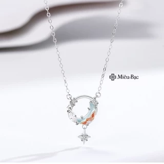 Dây chuyền bạc nữ Miêu Bạc Classic đính đá trắng chất liệu bạc 925 thời trang phụ kiện trang sức D400374x