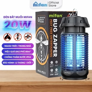 Đèn Bắt Muỗi Cao Cấp MIFAN - Bóng Led 20W, Ánh Sáng Tím 365 Nano Wave Thu Hút Côn Trùng - BH 12 Tháng