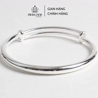 Lắc Bạc Tròn Trơn Khắc Tên Điều Chỉnh Được Size Cho Bé Từ 0 đến 5 Tuổi - Minh Canh Jewelry