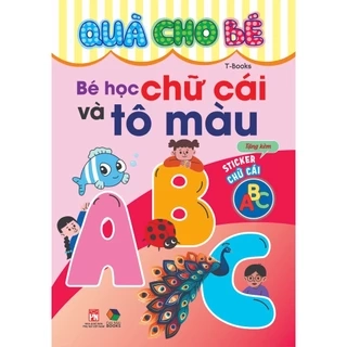 sách - Quà cho bé - Bé học chữ cái và tô màu tặng kèm sticker chữ cái
