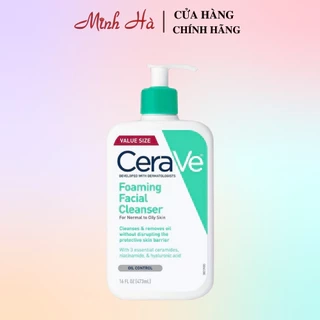 Sữa rửa mặt Cerave Foaming Facial Cleanser 473ml dành cho da thường và da dầu