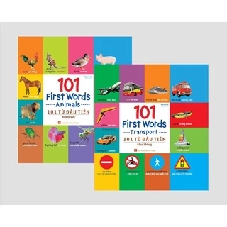 Sách – 101 First Words 101 Từ Đầu Tiên: Thực vật - Giao thông - Bảng chữ cái - Hình dạng màu sắc - Đồ dùng thân thiết