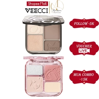 Bảng phấn bắt sáng và tạo khối, phấn má hồng VEECCI Tự nhiên Lâu trôi Chống nước 8g