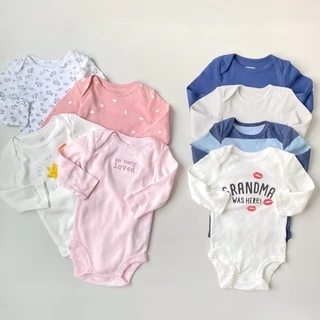 Combo 4 cái bodysuit sơ sinh bé trai bé gái màu ngẫu nhiên chất cotton dưới 2 tuổi MINTSCLOSET MIMT'S CLOSET - BS6016