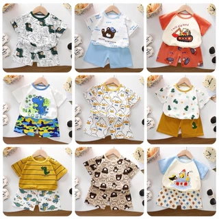 Đồ Bộ Thun Mát Cotton In Hình Cho Bé Trai Đi Học Mặc Ở Nhà 1 2 3 4 5 tuổi MINTSCLOSET - DB8103
