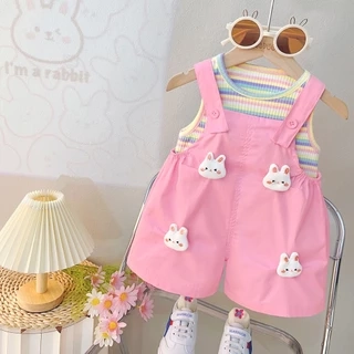 Set Áo Sát Nách Nhiều Màu Yếm Quần Cho Bé Gái 1-6 Tuổi MINTSCLOSET Quảng Châu - YE5186