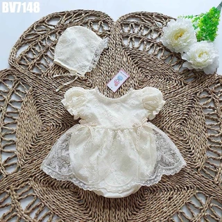 Set body váy kèm turban MINTSCLOSET Mint's Closet tay phồng cổ tàu bé sơ sinh 1 2 tuổi - BV7137