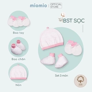 Bao Tay Sơ Sinh Bo, Bao Chân Bo, Nón Sơ Sinh MIOMIO Cho Bé Trai, Bé Gái, Vải Cotton
