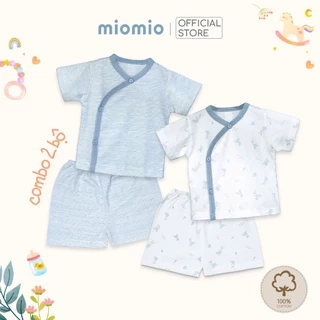Combo 2 Bộ Quần Áo Cộc Cài Lệch Sơ Sinh MIOMIO Cho Bé Trai, Bé Gái (Từ 0 - 24 Tháng), Vải Cotton