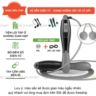 Dây Nhảy Không Dây Đếm Số Vòng, Dây Tập Thể Dục Giảm Cân Tại Nhà Bóng Nhựa To 4 Chế Độ Luyện Tập