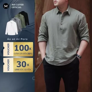 Áo sơ mi nam dài tay đũi Poro MK CLEVER Chất liệu đũi Nhật mềm mịn, thoáng mát, lên form đẹp, đứng dáng