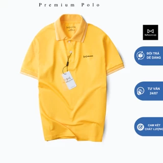 Áo polo MMANS màu vàng phối viền đơn giản tinh tế chất vải poly cao cấp co giãn 4 chiều không nhăn nhàu