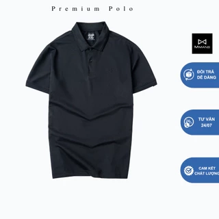 Áo polo nam MMANS đen basic tinh tế sang trọng chất vải cotton poly cao cấp co giãn