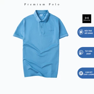 Áo polo nam MMANS màu xanh da trời basic tinh tế sang trọng chất vải cotton poly cao cấp co giãn