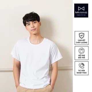 Áo thun nam basic MMANS không cổ dáng ôm body sợi tự nhiên siêu mát lạnh