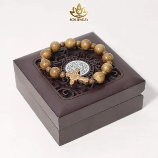 Vòng Tay Chuỗi Hạt Trầm Hương Mân Côi 12mm (10 hạt) Trầm Tốc Việt  (Túi Nhung/Nụ Trầm) - MTH JEWELRY