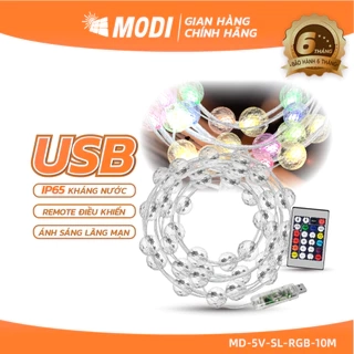 Dây Đèn Led Trang Trí 5M 10M MODI SOLAR Pha Lê Cắm Điện Không Thấm Nước