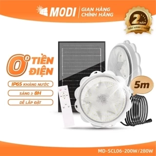 Đèn Ốp Trần Năng Lượng Mặt Trời MODI SOLAR, Đèn Led Ốp Trần 3 Màu Ánh Sáng, Điều Khiển Từ Xa