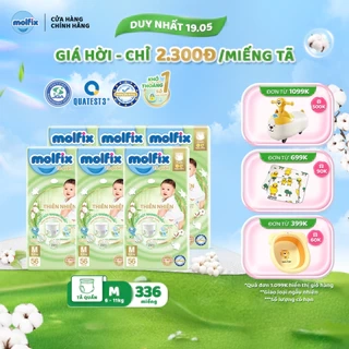 [CB3 Mega] Combo 6 Tã/bỉm quần Molfix Thiên nhiên Super Jumbo M336/L312/XL276/XXL252